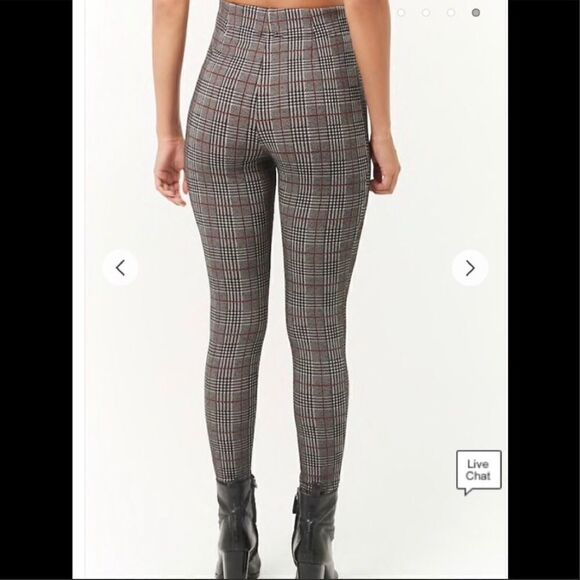 2/$20 Forever 21 F21 Thick Plaid Leggings - Picture 4 of 9